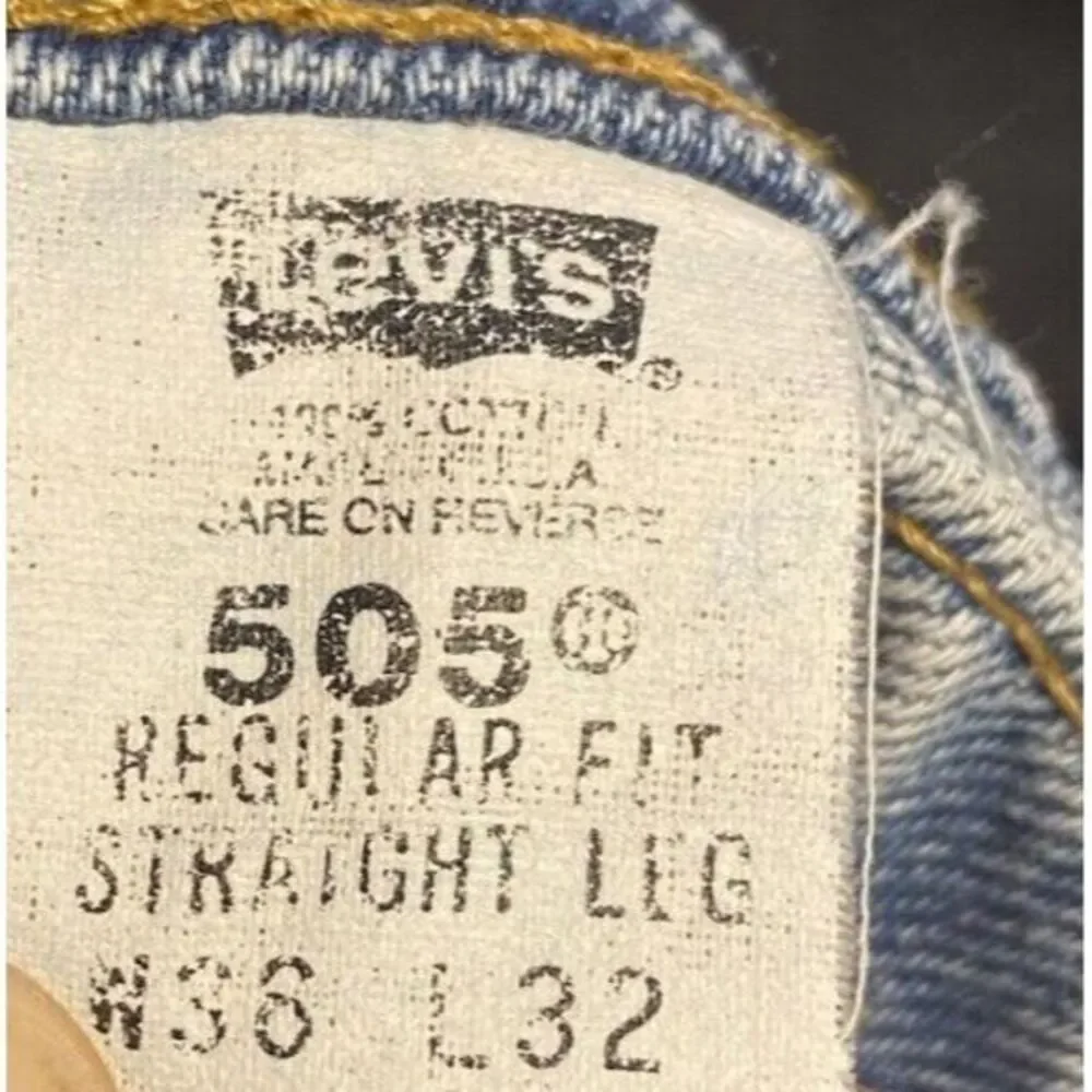 Vintage Levis 505 Mens Blue Jeans 38x32 Denim USA 1998 100% Cotton‎ Red Tab Y2k